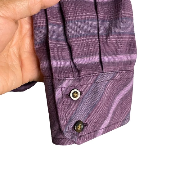 Outdoor Research Women's Purple Striped Pilchuck Button-Down Shirt - Picture 4 of 8
